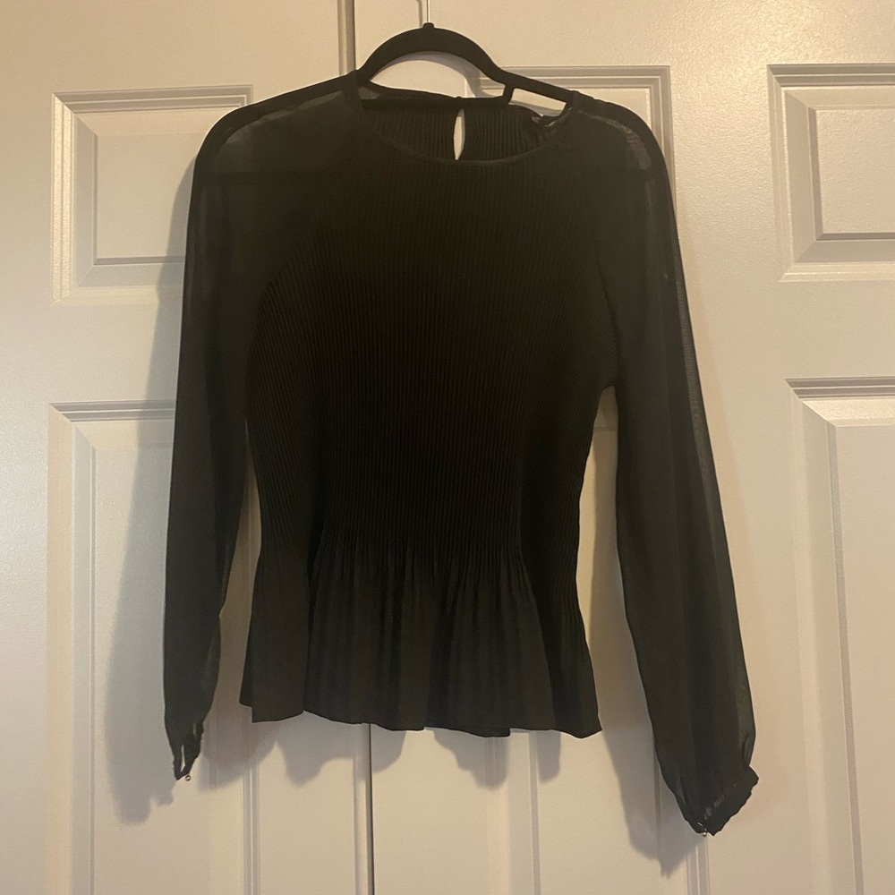 Zara black peplum blouse